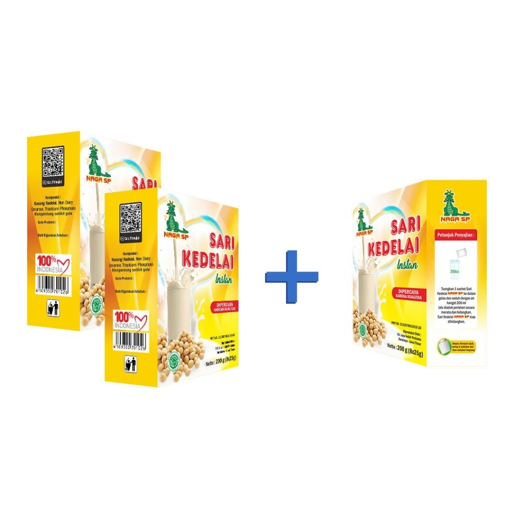 

Soya Sari Kedelai Naga SP 200g (8x25g) sachet Beli 2 Gratis 1