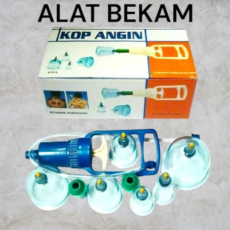 Kop angin bekam isi 6 cup / alat terapi bekam kering untuk masuk angin dan pegal