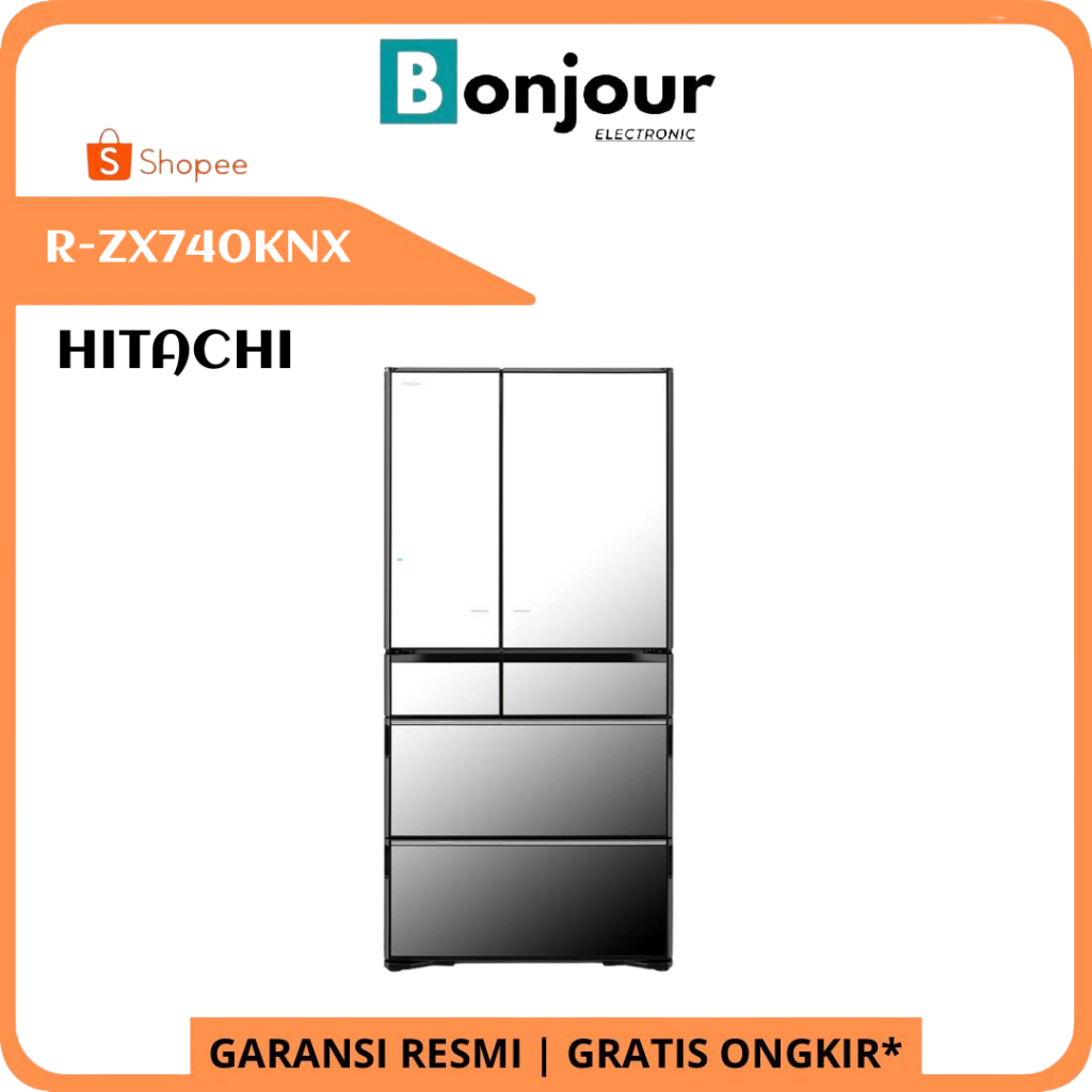 Kulkas Hitachi R-ZX740KN Control Panel Kulkas Hitachi Crystal Mirror RZX740KN