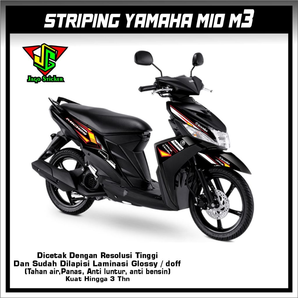 STIKER STRIPING YAMAHA MIO M3 GRAFIS RACING NEW / STIKER MIO M3 RACING NEW / STOK DECAL