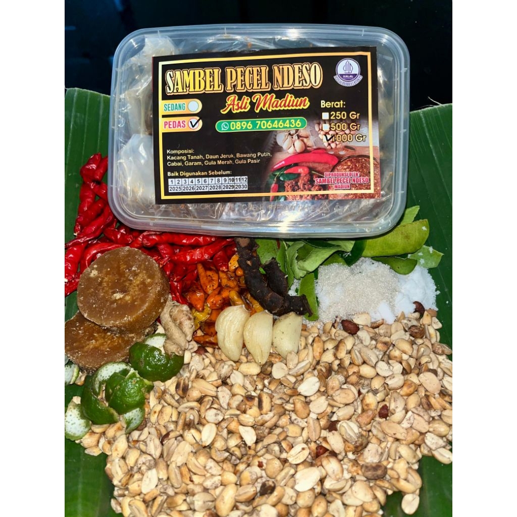 

SAMBEL PECEL NDESO asli madiun kemasan 1000gr(1kg) pedas