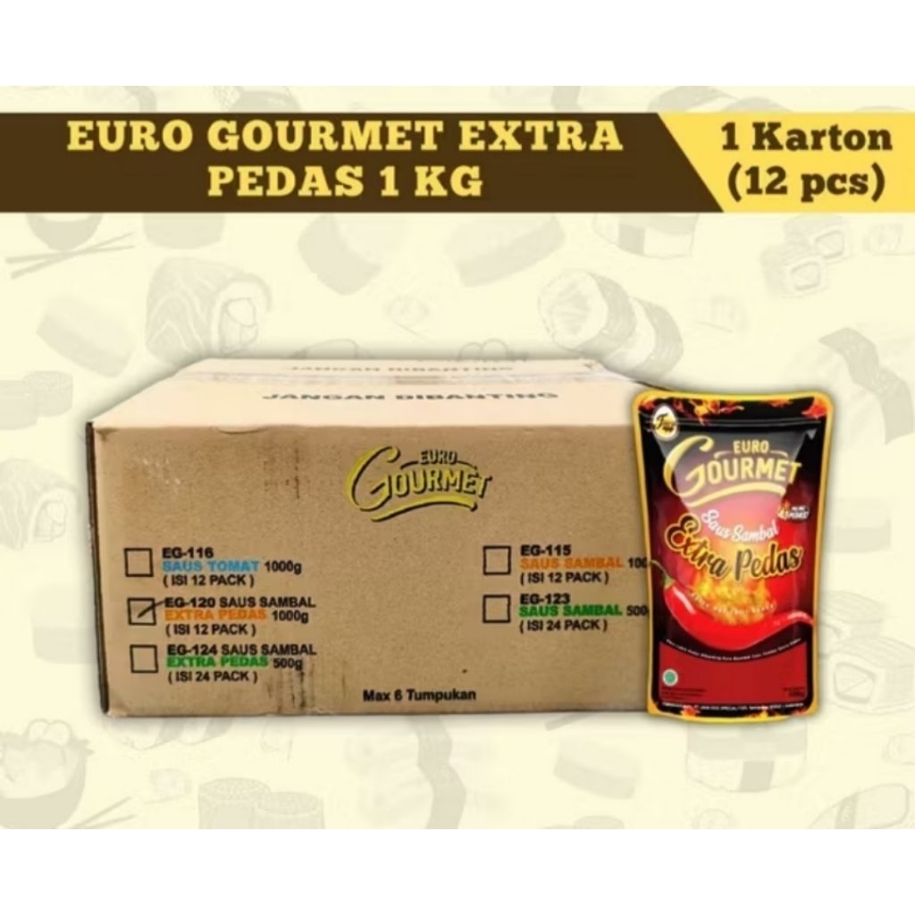 

Euro Gourmet Saus Sambal Extra pedas 1kg Karton ( 12 pcs )