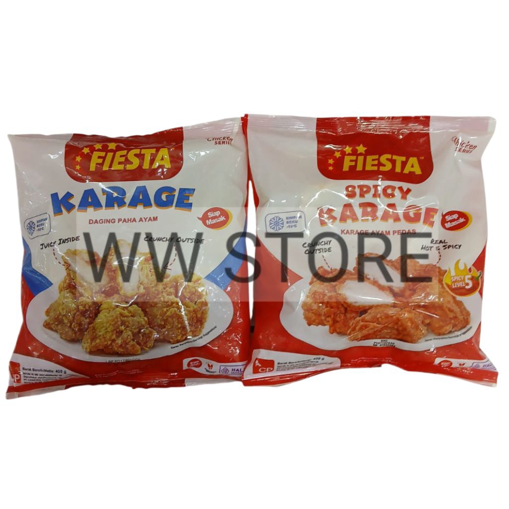 

Daging paha ayam karaage rasa asli / pedas SIAP MASAK halal MUI FIESTA Original / Spicy Level 5 KARAGE 400g