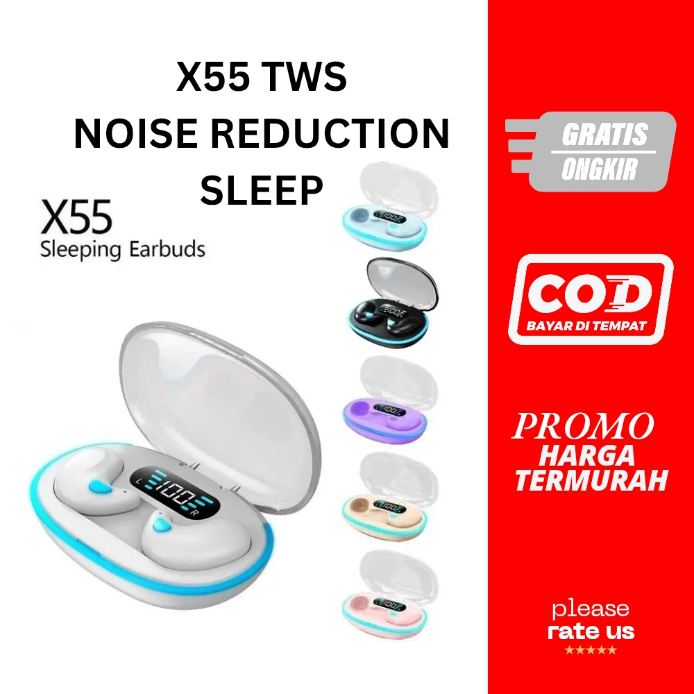 X55 TWS Wireless Earphone Bone Conduction Clip on Bluetooth 5.3 Headset ENC Smart Noise Reduction Sp
