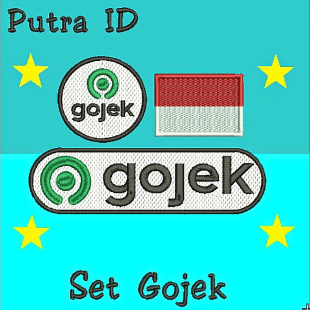 BORDIR LOGO GOJEK KECIL,BESAR,BENDER EMBLEM BET PATCH