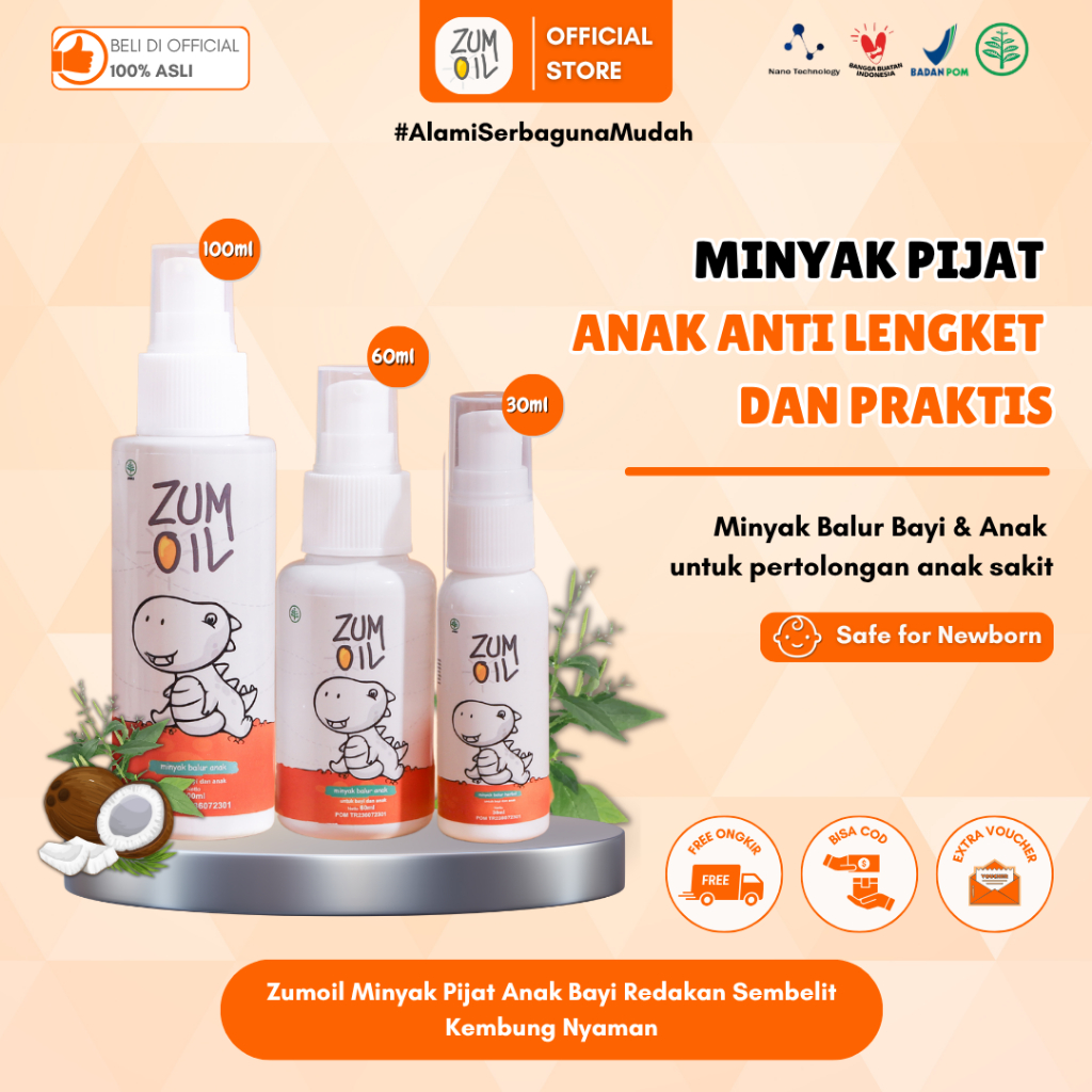 Zumoil Minyak Pijat Anak Bayi Redakan Sembelit Kembung Nyaman