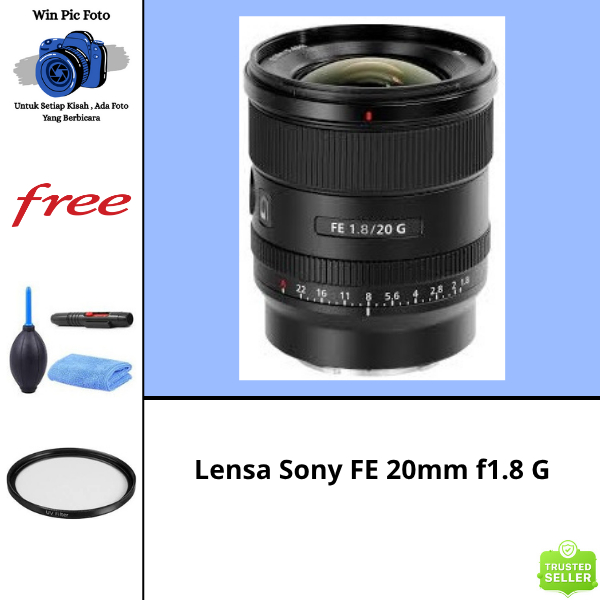 Lensa Sony FE 20mm f1.8 G / Lensa Kamera Sony / Lensa Camera Sony / Lens Kamera Sony / Lens Camera S