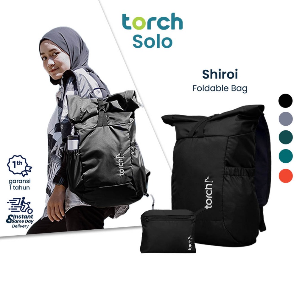 TORCH Shiroi Tas Ransel LipatSekolah Pria Wanita Tahan Air 19+2 Liter