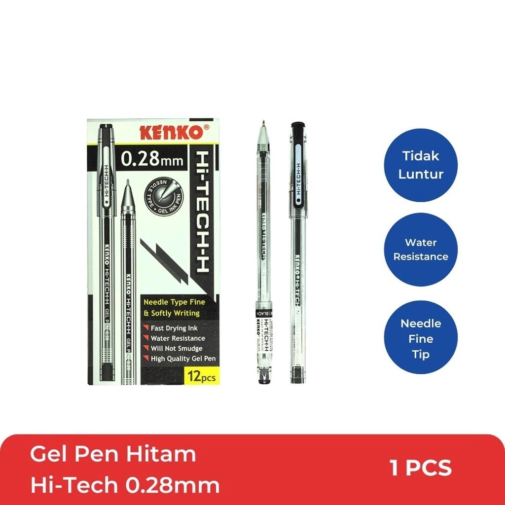 

[GRAND MEDIA] BALLPOINT / PENA / PULPEN GEL KENKO HI-TEC-H 0.28 / PCS