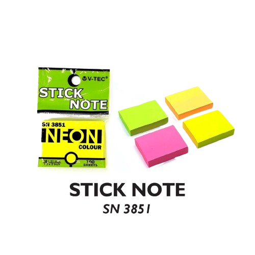

V-TEC Sticky Notes Sn-3851 / Sticker Note Ukuran 25x50 / Post It / Stiker Penanda Buku