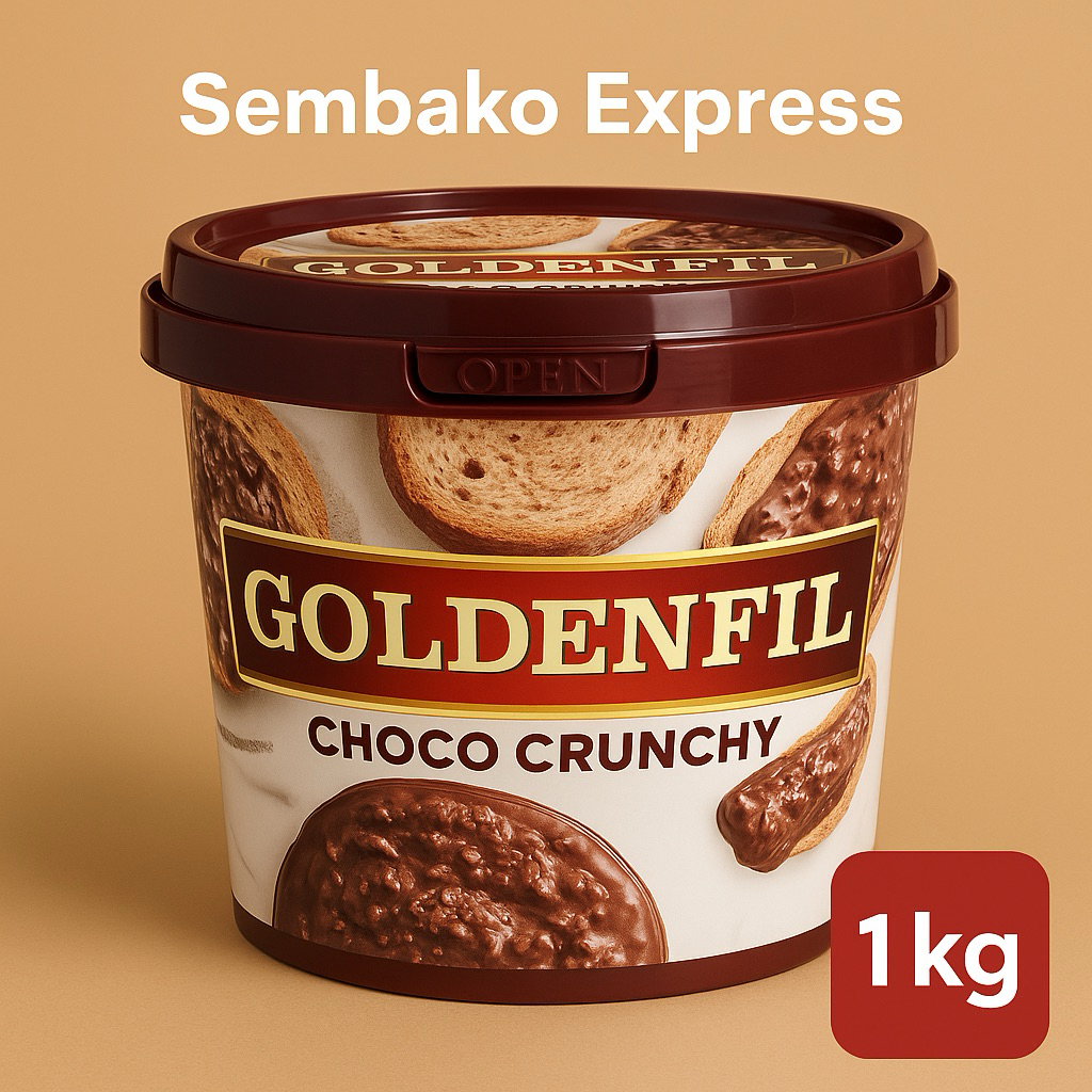 

Goldenfil Choco Crunchy 1 Kg – Cokelat Crunchy Premium untuk Olesan & Topping