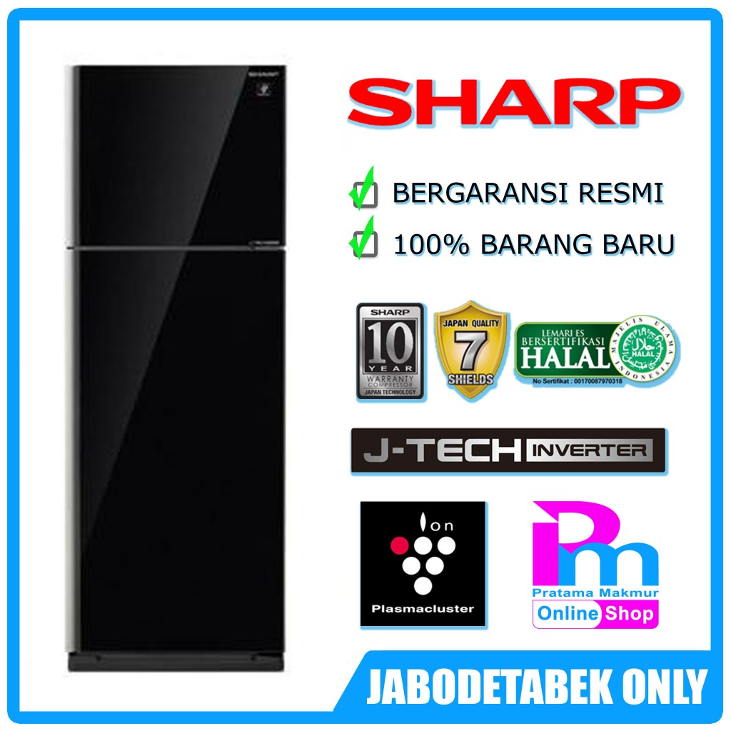 Kulkas SHARP 2 Pintu SJ-IG571PG-BK Grand Vetro Series