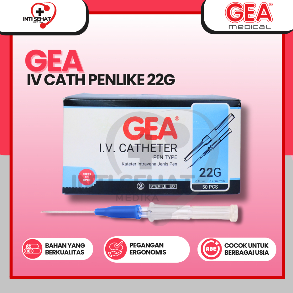 GEA I.V Catheter Penlike - Jarum Infus - Kateter Penlike - 22G