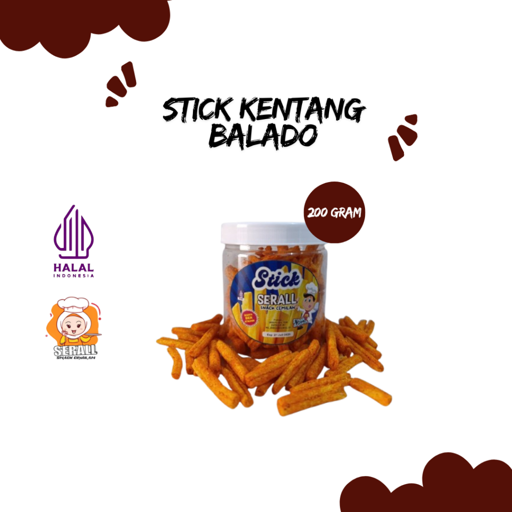 

SERALL Stick Viral Kentang Balado 200 gram Halal Indonesia
