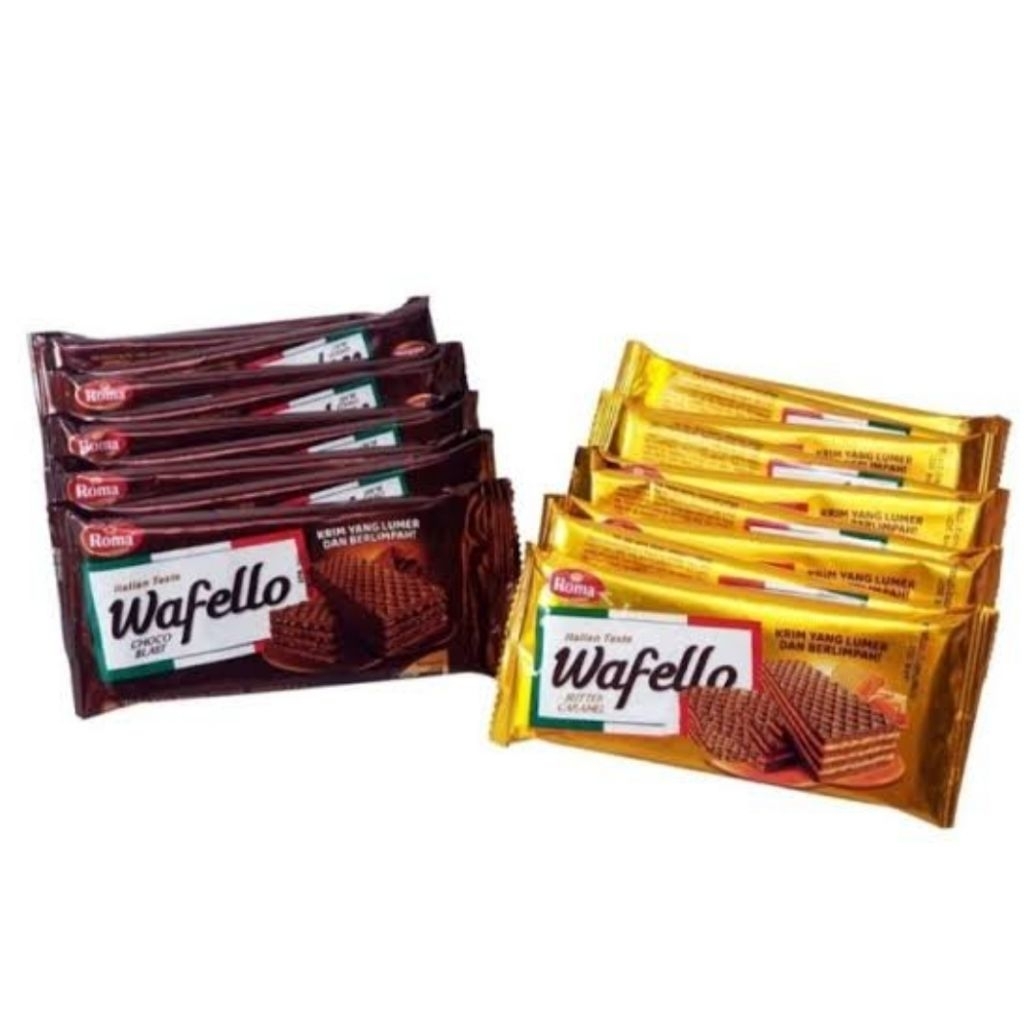 

roma wafer wafelo dua varian rasa coklat dan caramel (15gr)