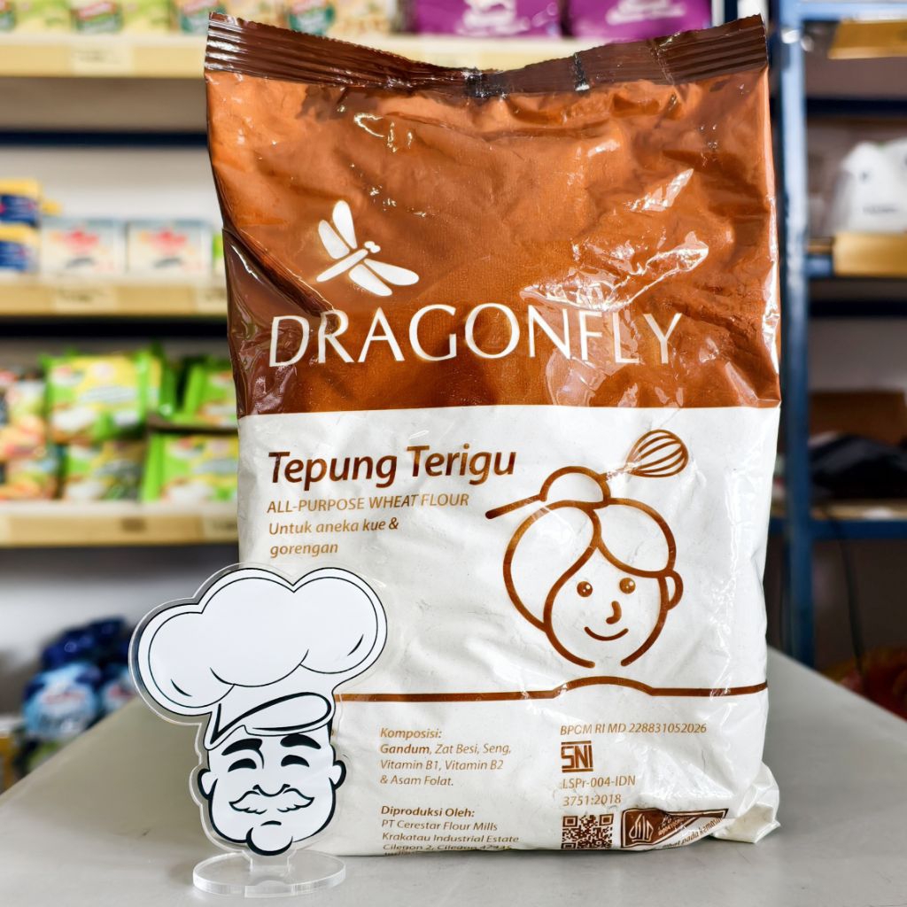 

Tepung Terigu Serbaguna Dragon Fly 1Kg / Tepung Dragon Fly 1Kg