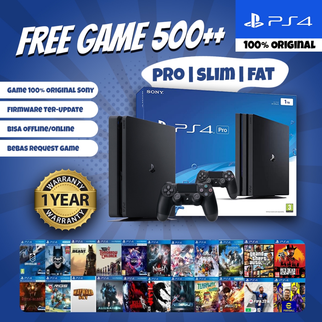Sony PS4 ORIGINAL PRO 500GB/1TB Full Game Playstation 4  - Garansi 1Tahun