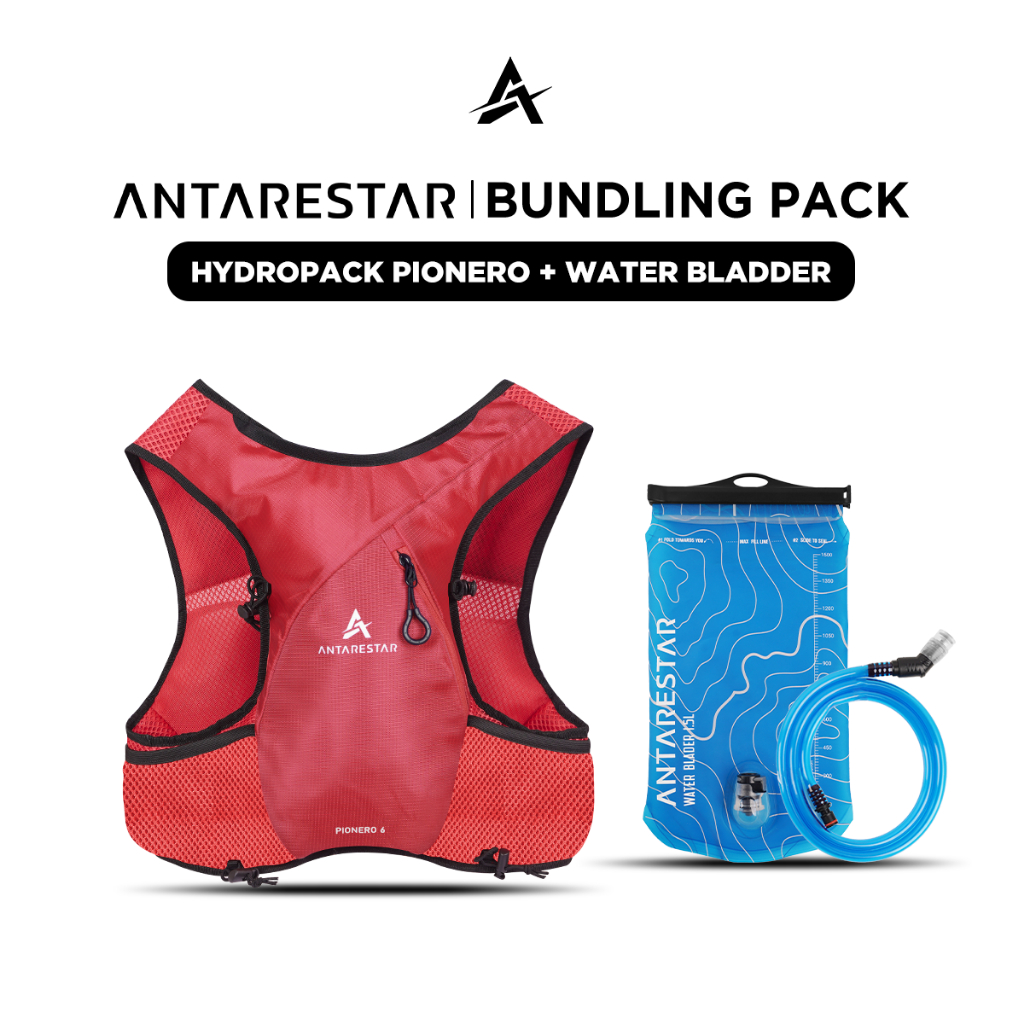 ANTARESTAR Official - Paket Hydropack Pionero + Water Bladder 1.5L Tas Trail Run & Sepeda Outdoor