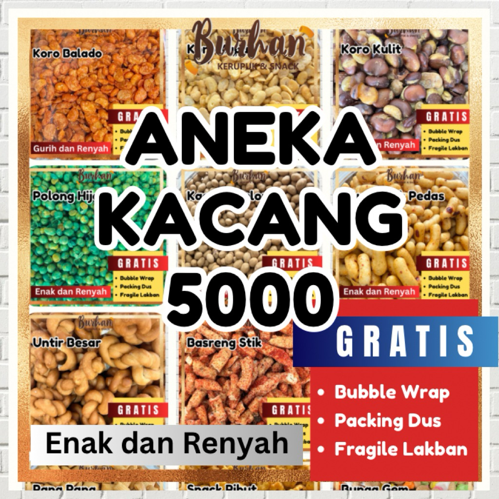 

Aneka Kacang Koro Kulit Asli Cap Jaipong | Burhan Snack Grosir Jember