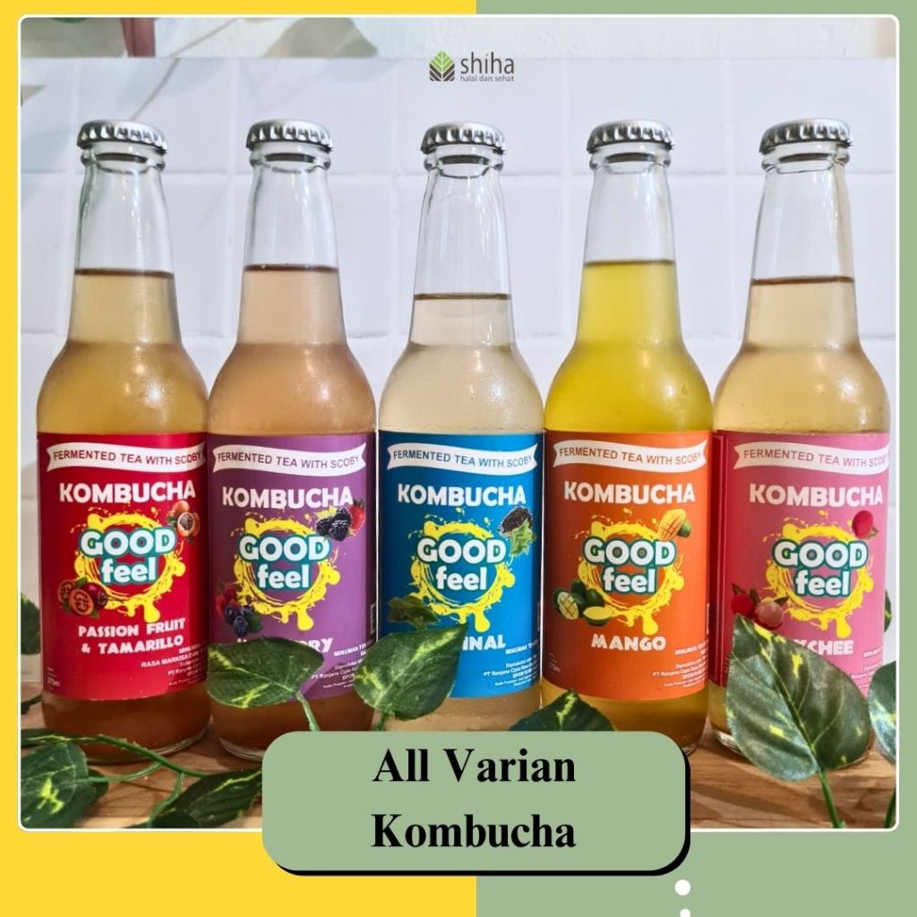 

SHIHA - Kombucha Sparkling Probiotik Tea Good Feel 250 ml l Varian Rasa