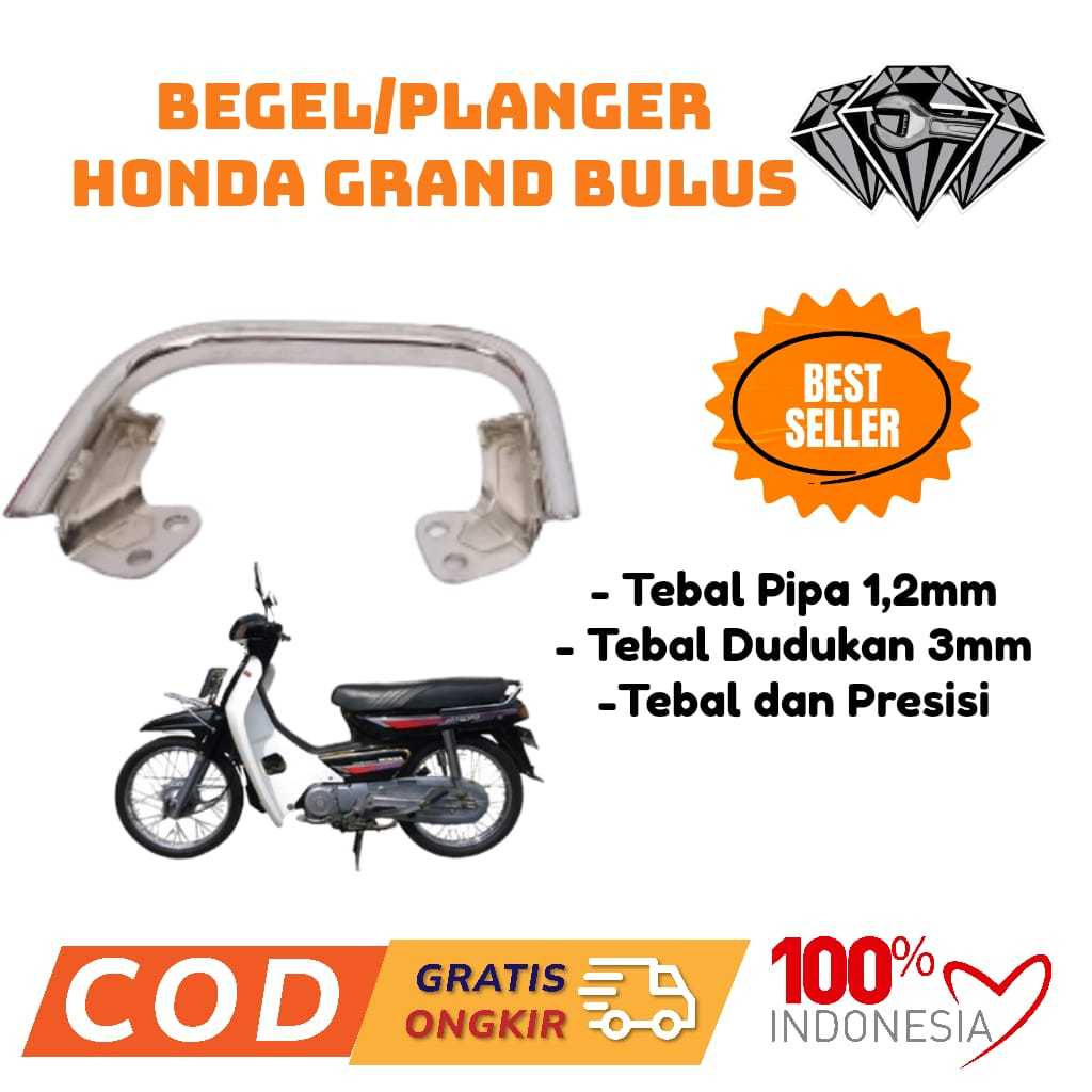 Begel Begel Grand Bulus Planger Jok Belakang Honda Astrea Grand Bulus 91 92 Model Ori Tebal Crom 1,2