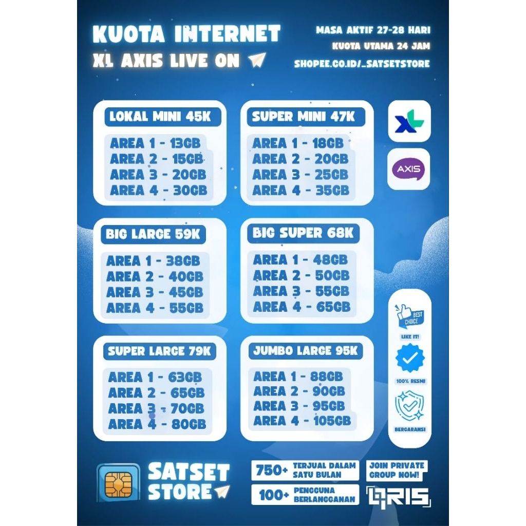 KOUTA AKRAB XL/AXIS FULL KOUTA UTAMA 24 JAM RESMII GARANSI
