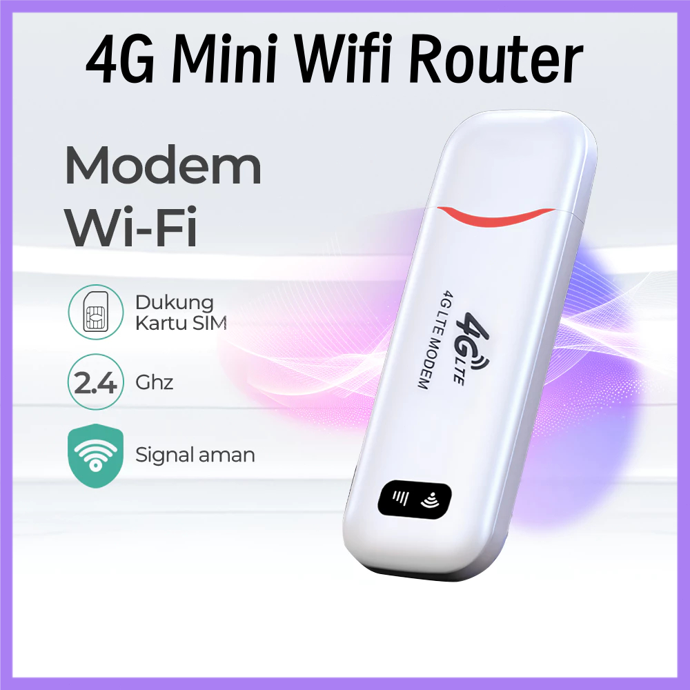 Modem USB WiFi 4G LTE All Operator 150Mbps Portable Mifi untuk PC Laptop HP Support 10 Device COD