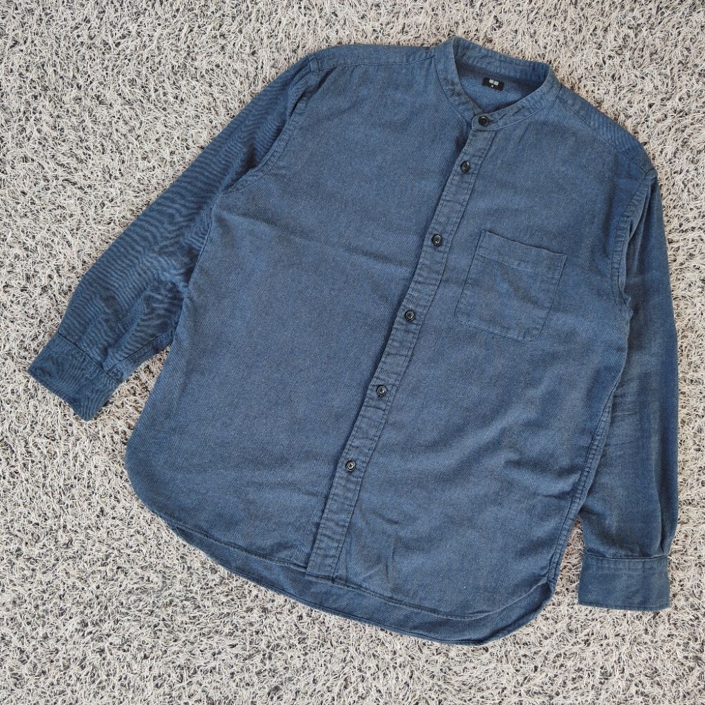KMJ17 uniqlo stand collar shirt original kemeja uniqlo kerah shanghai