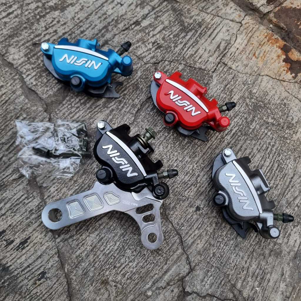 Breket / Bracket Cnc plus kaliper 2P Nissin Samurai Rem belakang Ninja R/ss disc 220 mm Universal