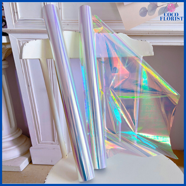 

Roll 10 Meter Kertas Buket Bunga Hologram Transparan Flower Wrapping Roll Hologram ROLL01