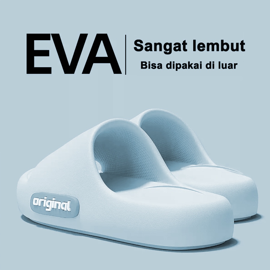 Sandal Pria Wanita Kekinian Empuk Sendal Laki Jelly Rumah Sepatu Sendal Slop Cowo