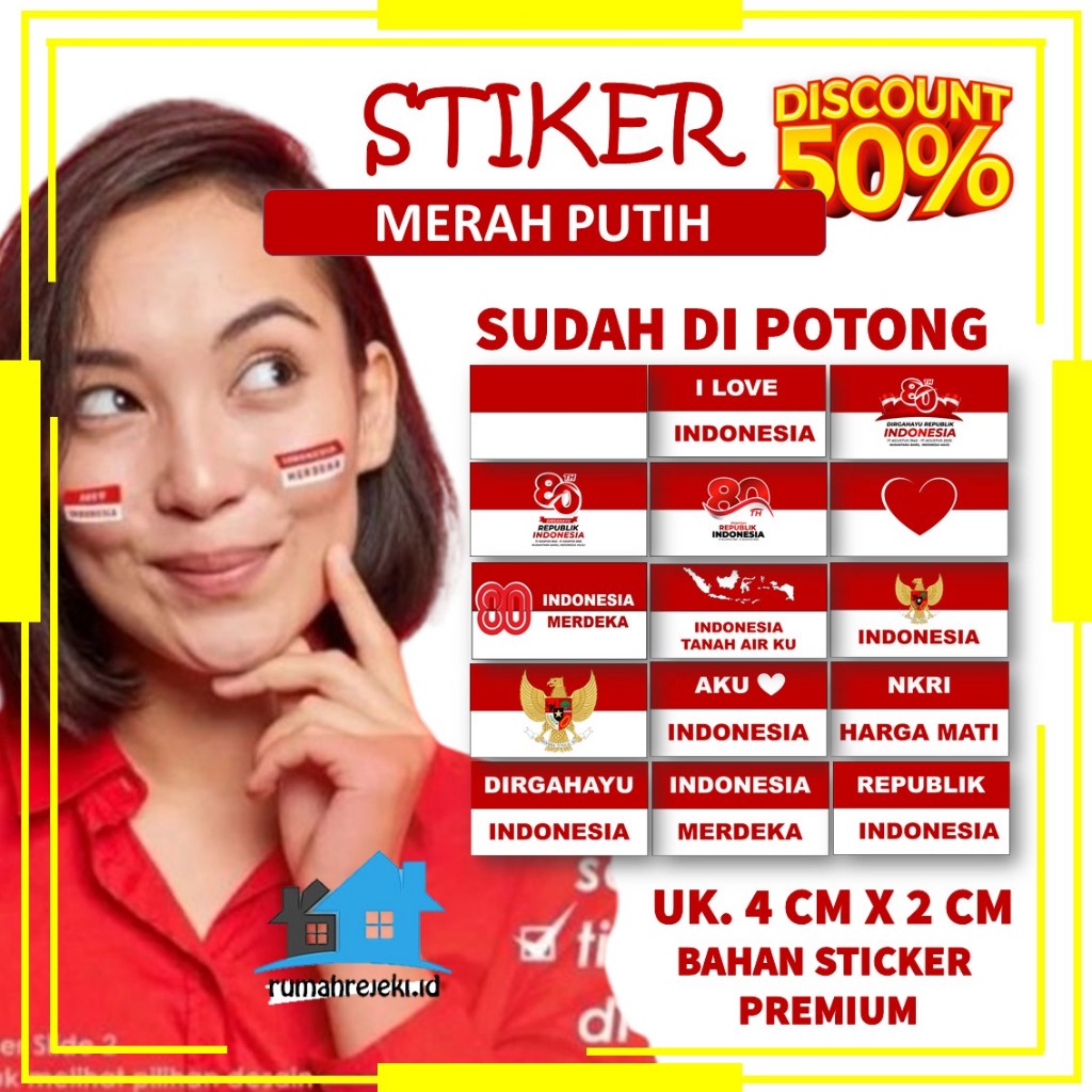 

{SUDAH DI POTONG} STIKER PIPI BENDERA MERAH PUTIH INDONESIA ISI 500 PCS MURAH