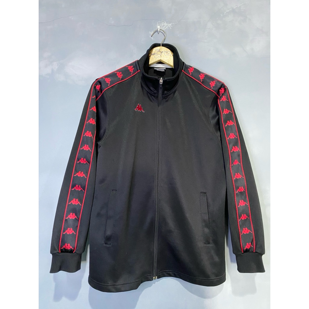 kappa track top hitam taped