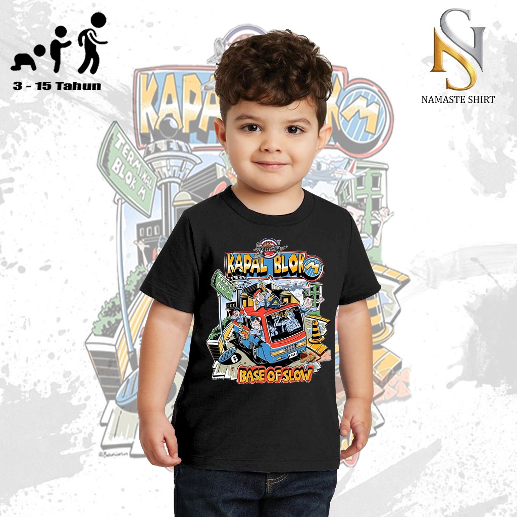 NAMASTESHIRT - Kaos Anak Pria Wanita -Kaos Anak KAPAL BLOK M- Kaos Kekinian - [COD] - Kaos Distro - 