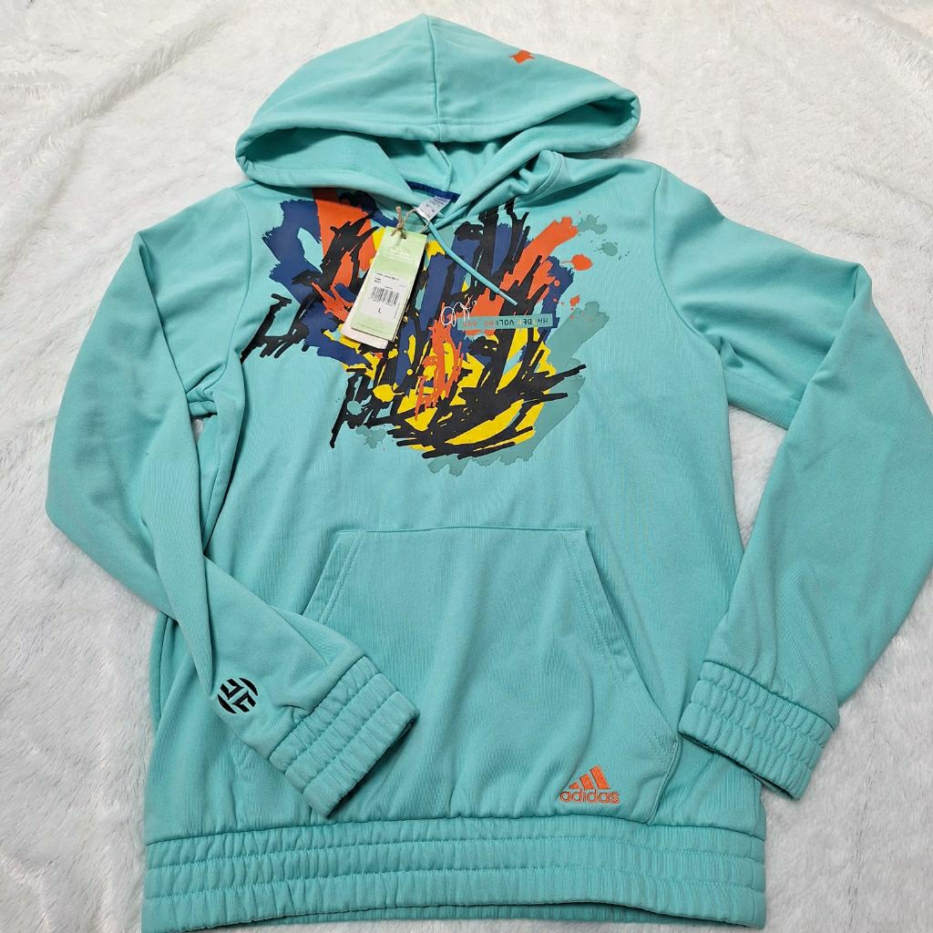 hoodie hijau toska adidas original basket ball
