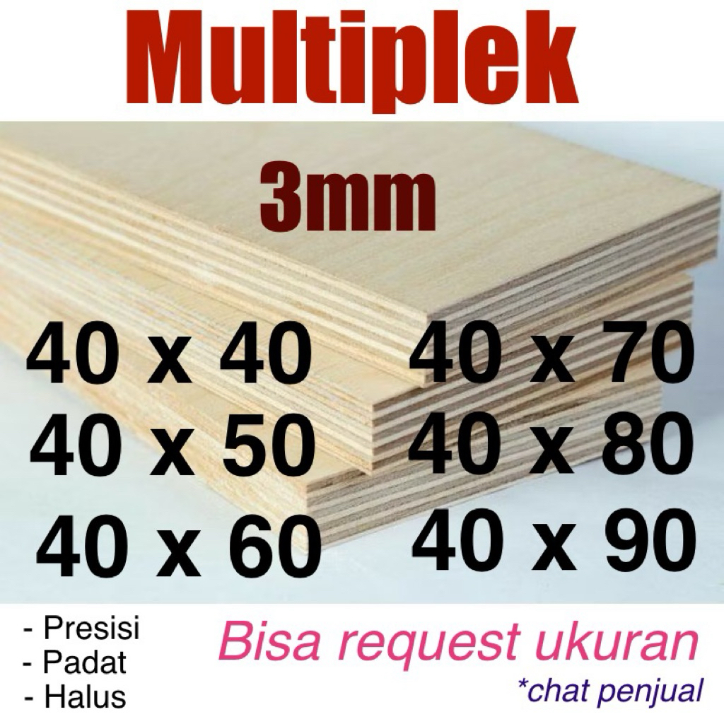 Triplek Multiplek 3mm Potongan Presisi