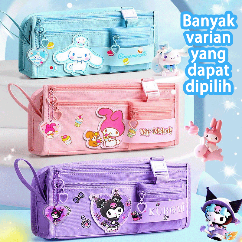 

SANRIO Pensil Case Kotak Pensil Anak Sekolah Kapaitas Besar Cinnamoroll Kuromi Melody