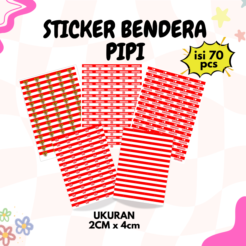 

sticker bendera-sticker bendera merah putih-sticker wajah bendera merah putih -sticker custom