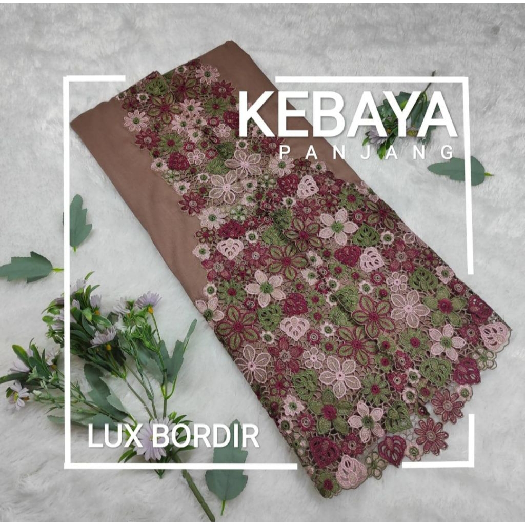 Hana Bahan Kebaya Panjang Lux Bordir Bahan Kebaya Katun Toyobo Premium Bahan Kebaya Tunik Modern byS