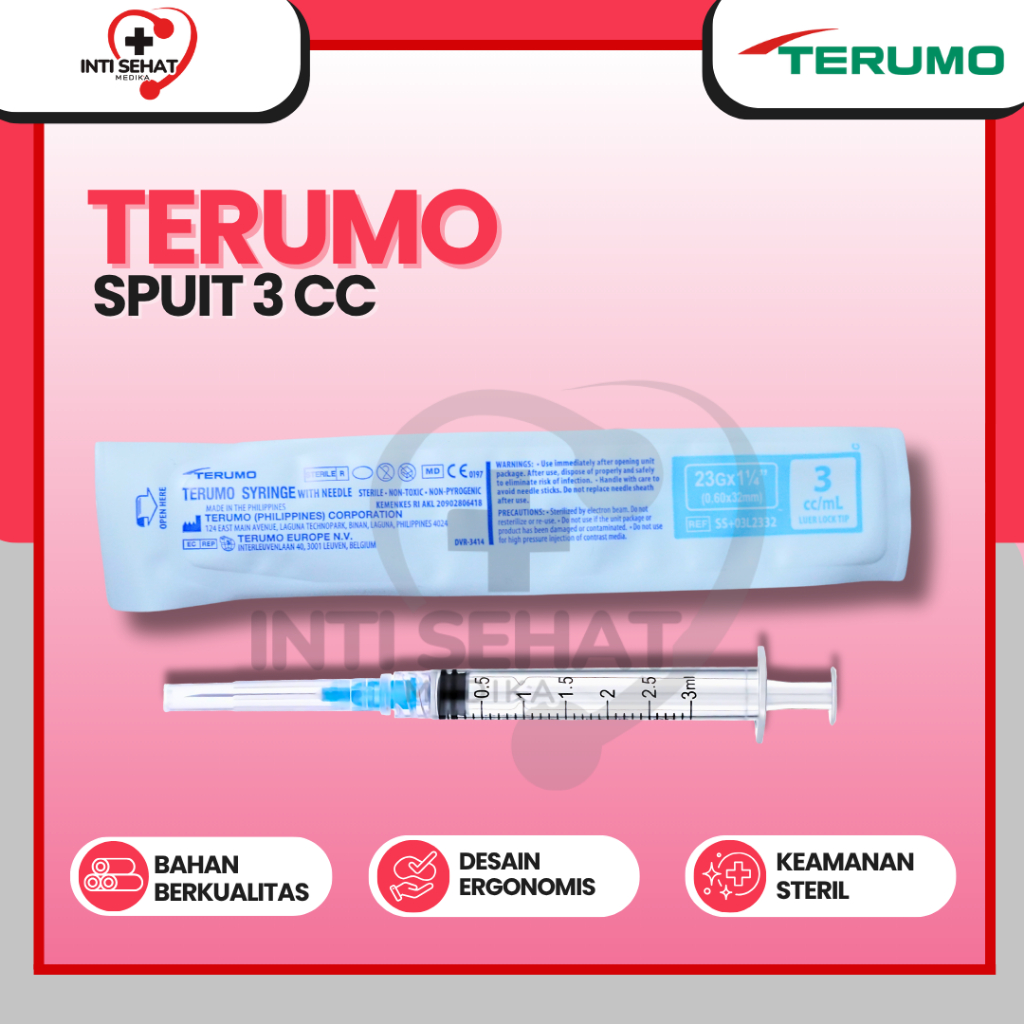 Terumo Spuit 3 cc / Terumo Spuit 3 ml / Disposable Syringe Terumo " PCS "