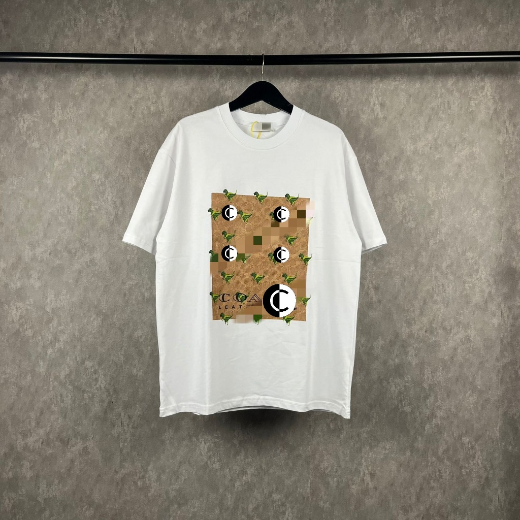 Kaos co unisex baju kaos corak dino atasan tsirt pria wanita baju oversize pria atasan polos pria le