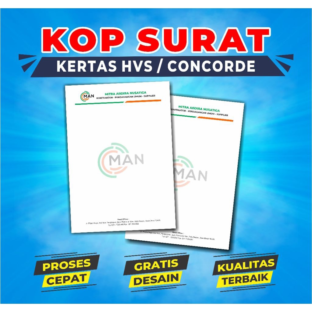 

cetak kop surat 1 rim full color