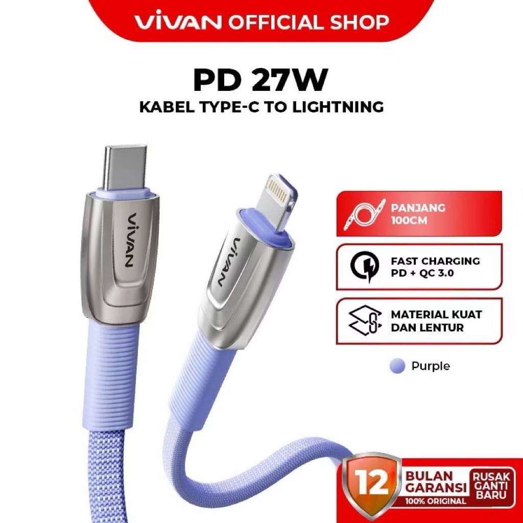 VIVAN Kabel Data BTK-CL / Charger USB Tipe C Ke Lightning Untuk iPhone 14 / 13pro Max 13 / 12 / 11 /