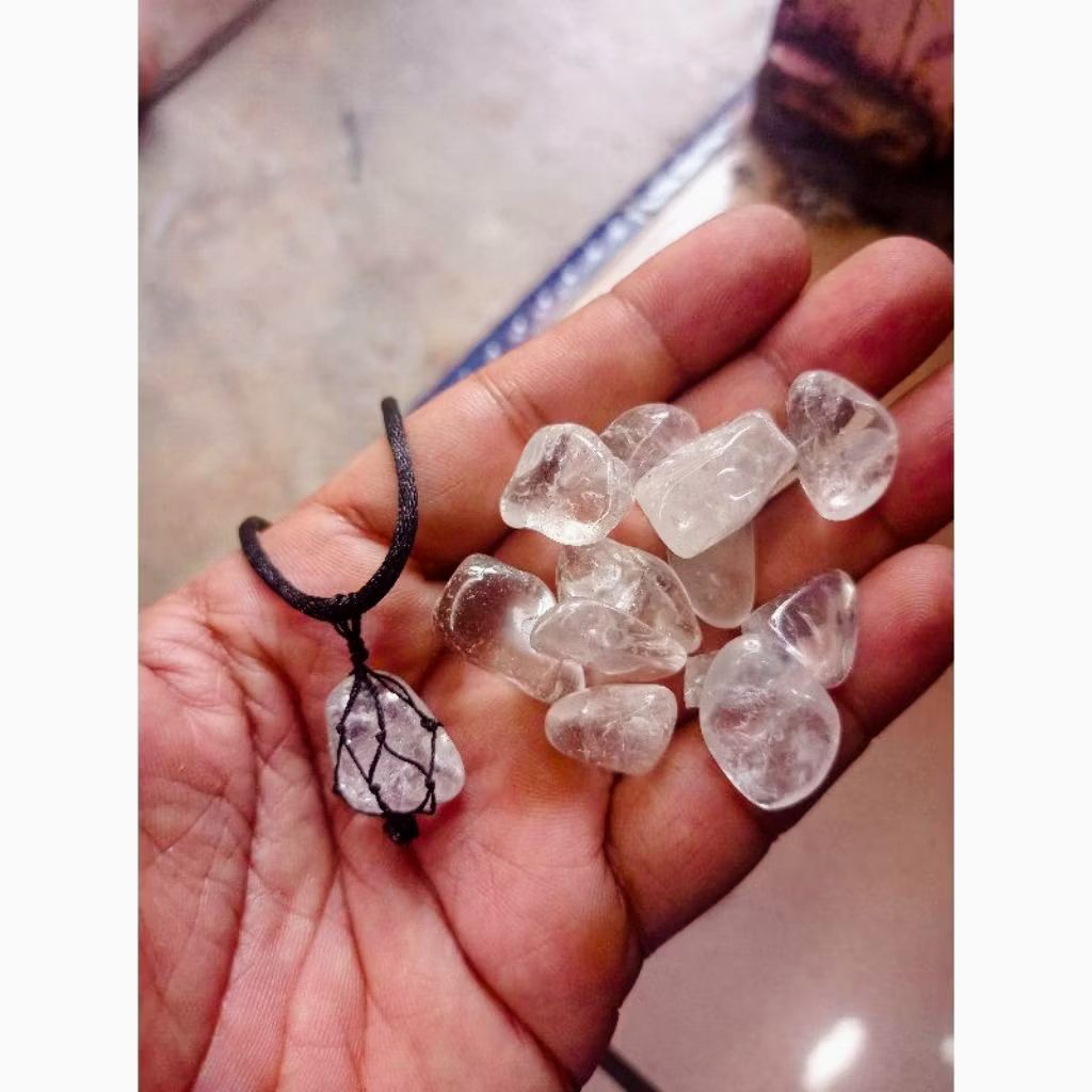 Kalung Etnik Batu Akik Natural Kecubung Es Kalimantan Bongkahan Tunggal Terbaik