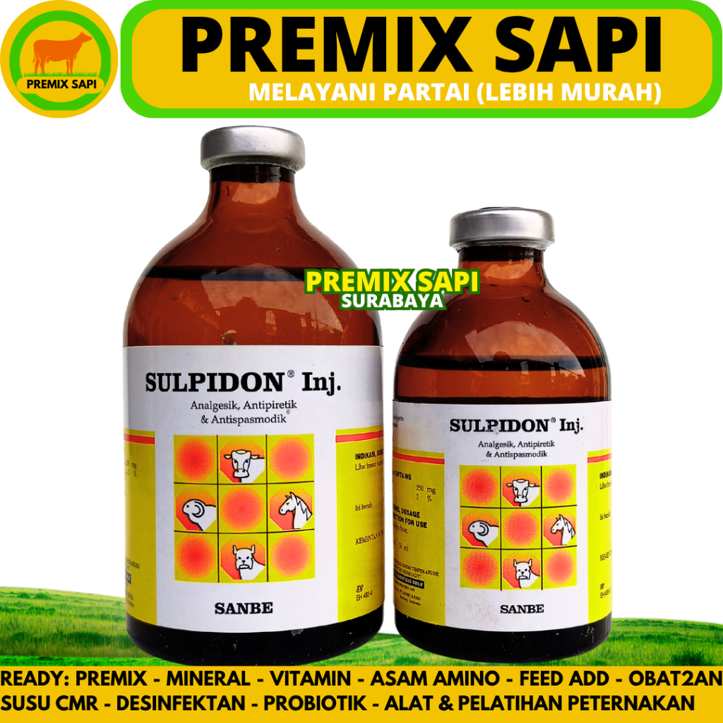 SULPIDON 100ML DAN SULPIDON 50ML - Obat Hewan Pereda Sakit Hewan Analgesik Antipiretik Antispasmodik