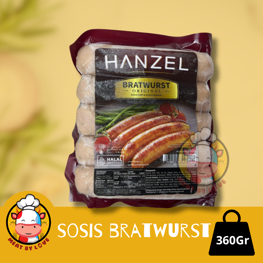 

Sosis Bratwurst Sapi dan Ayam 5 pcs 360 gr Hanzel