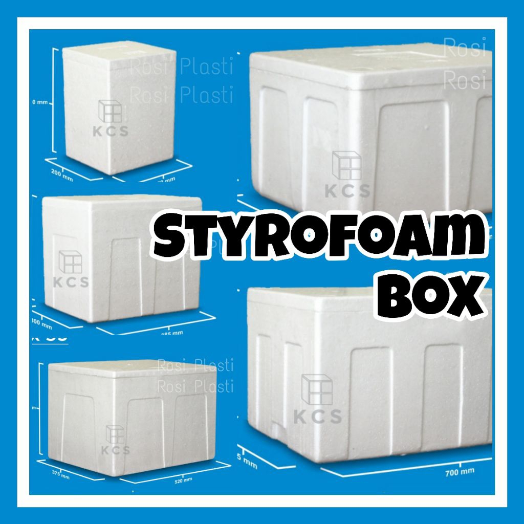 [HANYA INSTAN] Box Styrofoam Serbaguna / Foam Gabus / Kotak Segi Putih / Es Batu Daging Seafood