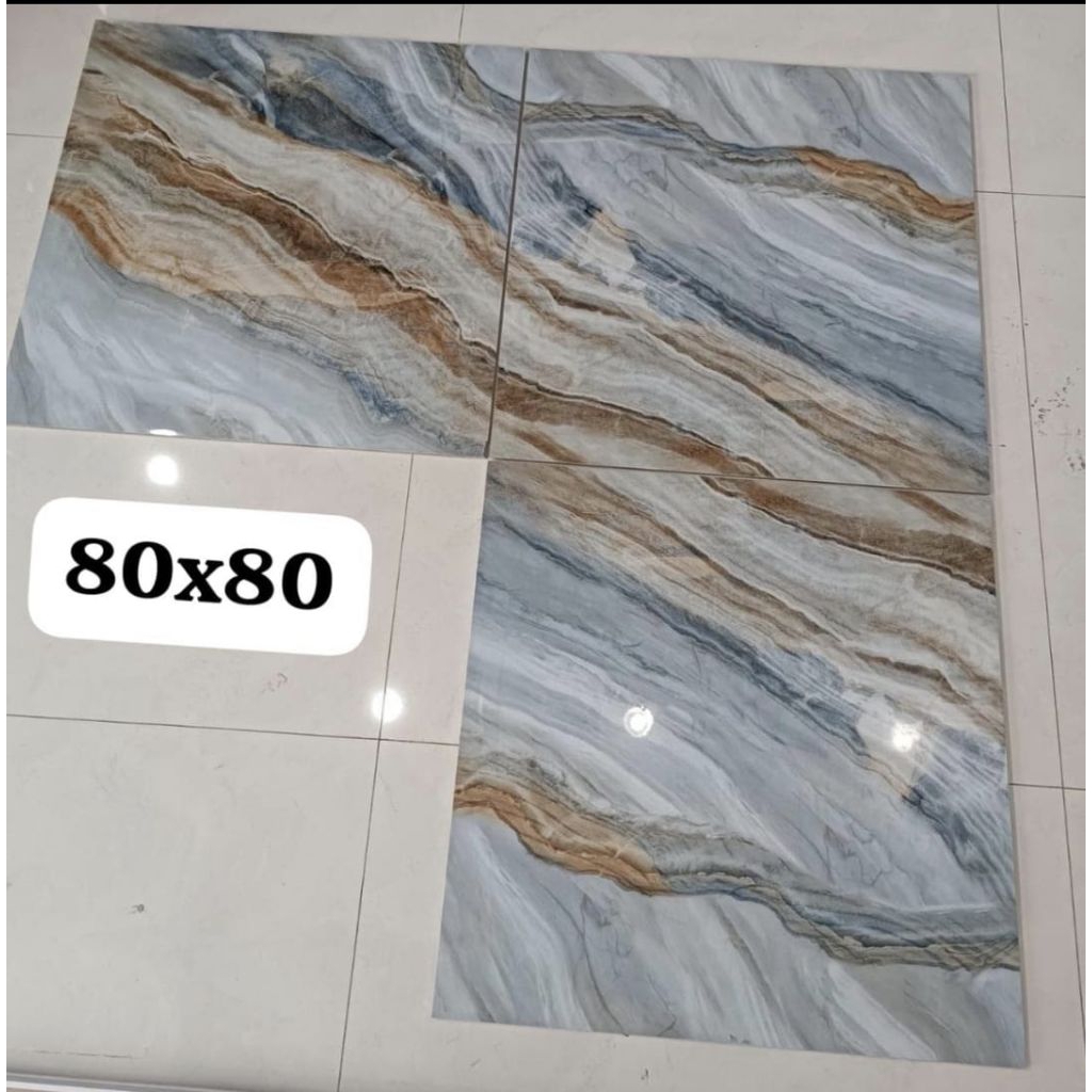 Granit Lantai/dinding 80x80 motif marmer glosii motif nyambung