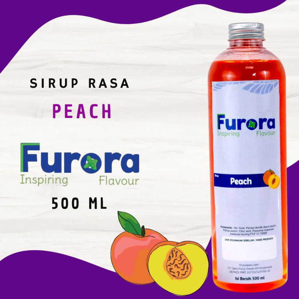 

Sirup Peach 500 ml - Furora Syrup l Sirup Cafe l Persik