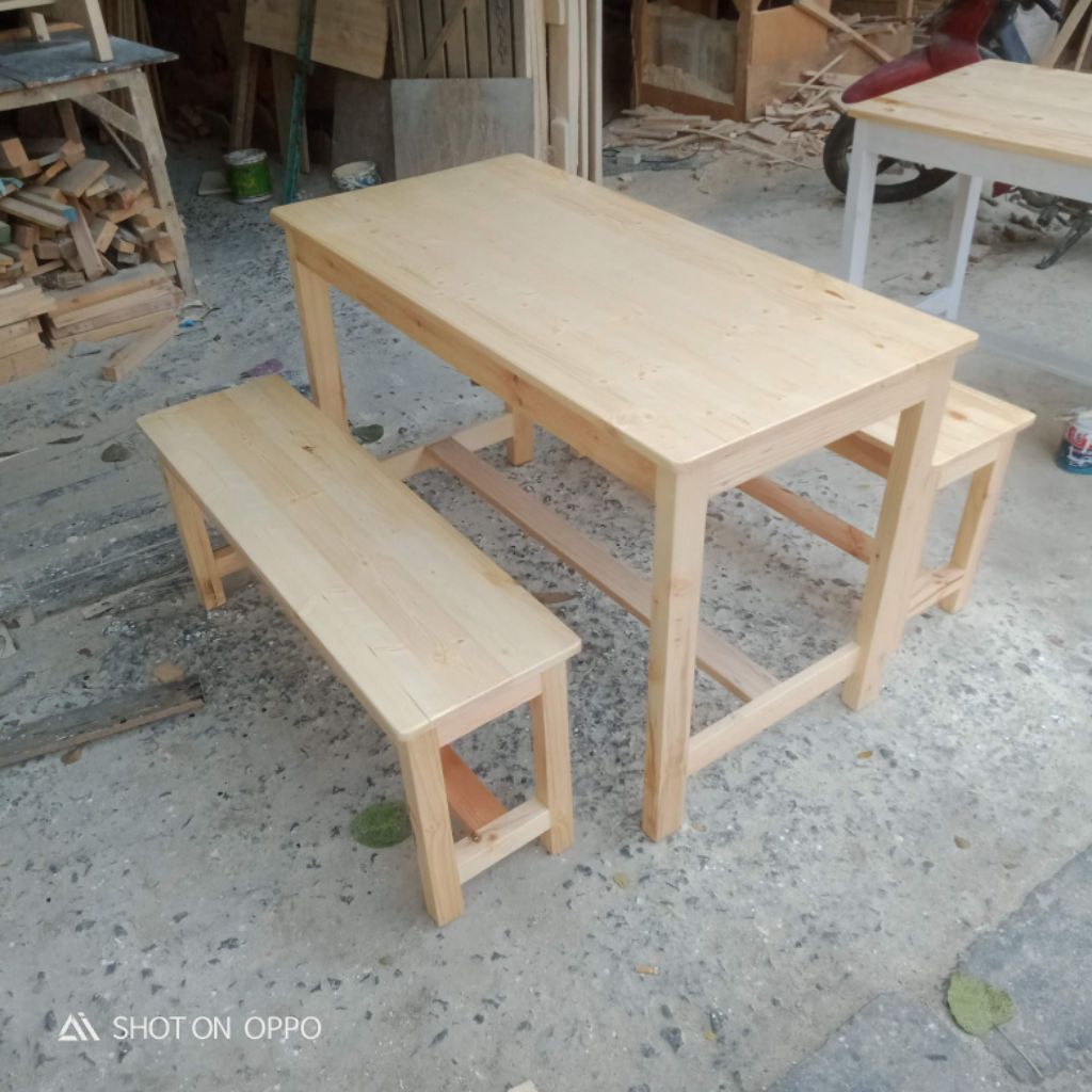 Meja kursi kayu jati minimalis